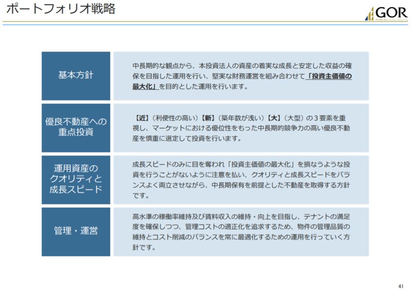 グローバル・ワン不動産投資法人 決算説明会拾い読み